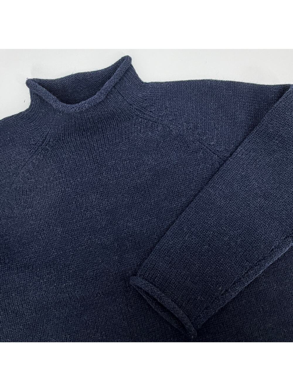 J. Crew Roll Neck Wool Sweater 100% Wool XXL Navy Blue